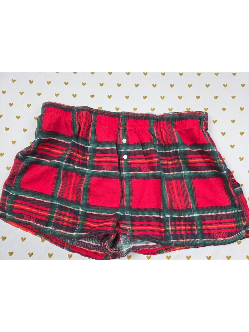 Victorias Secret PINK Plaid Small Sleep Shorts Boxers Pajama Bottoms